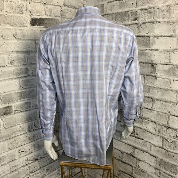 Eton Contemporary Check Button Down Dress Shirt - Picture 5 of 12
